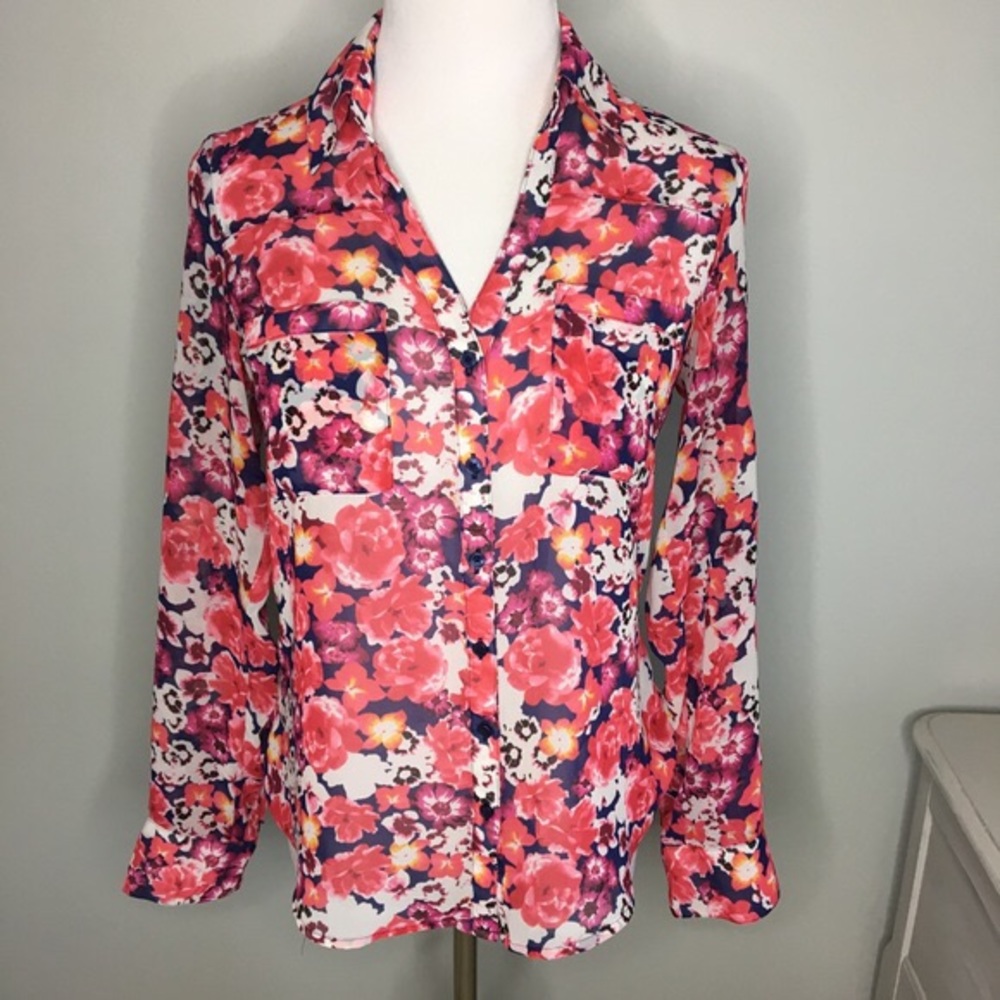 Express Floral Button Up